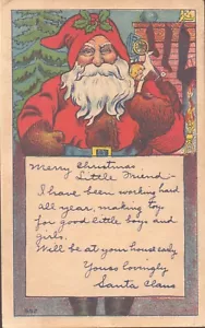 Alte Postkarte Brief vom Weihnachtsmann 1908 #952 geteilter Rand Msg kein Post - Bild 1 von 4