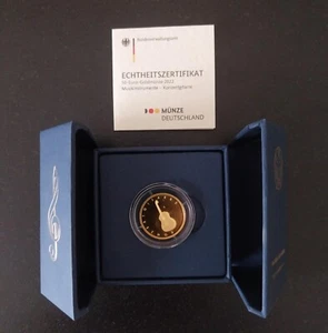 GOLDMÜNZE KONZERTGITARRE J HAMBURG MUSIKINSTRUMENTE 50 EURO BRD 50 € GOLD - Bild 1 von 3
