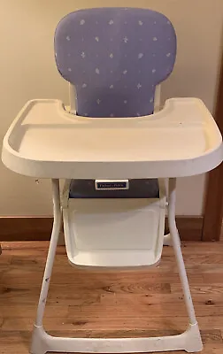 Vintage Rare Blue Fisher-Price High Chair Folds Up Adjustable Tray Full House • 189.70$