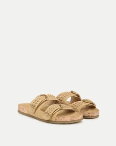 NIB $295 Veronica Beard Paige Buckle Sandal in Desert Suede, size 6 - Picture 1 of 3