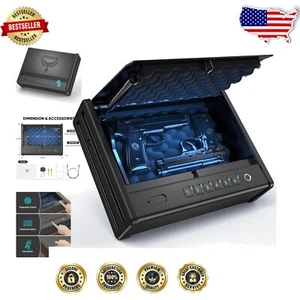 Quick Access Biometric Safe with Security Cable - Ideal for Home & Vehicle - Picture 1 of 9