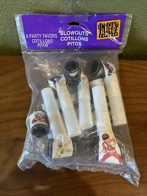 Vintage 1994 Power Rangers Birthday Party Favor Blowouts Vintage 8 Count NIP - Image 1 of 4