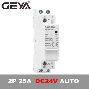 GEYA Modular DC 24V Automatic Contactor 2P 25A 50Hz Household Contactor Din Rail - Picture 1 of 21