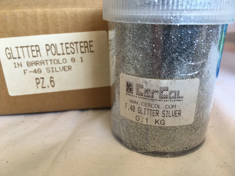 Per 6 Pezzi Cercol f.40 glitter piastrelle fuga 100g silver argento - Immagine 1 di 1