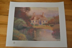 Thomas Kinkade Pastel Cottage 20x16 Offset Lithograph with Kinkade COA - Picture 1 of 8