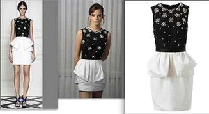 Jason Wu Kristall Perlen Blumen verziert Seide Satin Schößchen Plissee Kleid $ 4.200! - Bild 1 von 12