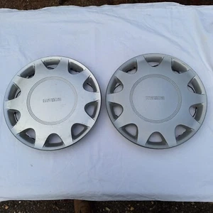 Pair of Mazda 323 13" NOS Hub Caps Genuine 1990-1995 Wheel Rim Cover New Protege - Picture 1 of 15