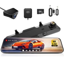 WOLFBOX 4K Dash Cam G900 Mirror Camera Rear View cam Front and Rear Free SD Card