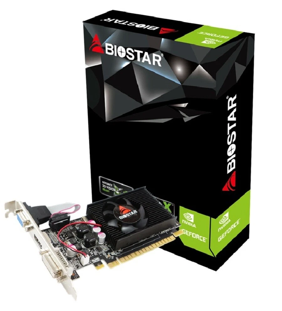 PUSOKEI GT610 Grafikkarte 2 GB DDR3 – 64-Bit, PCIe 2.0, Für Office & HD-Video (VGA, DVI, HDMI)