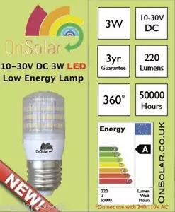 12V y 24V DC 3W LED E27 B22 GU9 Marcas Marinas Lámparas Canal de Iluminación Barco Yate - Imagen 1 de 6