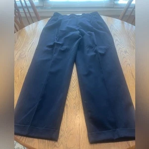 Austin Reed Vintage Worsted Wool Navy Blue Lined Dress Pants 16 *Measurements - Picture 1 of 8