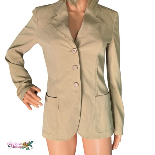 Giacca blazer monopetto Prada nylon marrone donna taglia 8 EU 40 Made in Italy