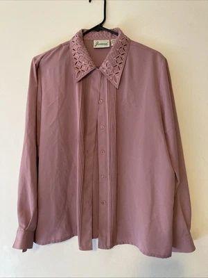 Blusa Joanna Mujer Rosa Acordeón Plisada Abotonada Cuello Estampado Talla Grande Foto 1 de 4