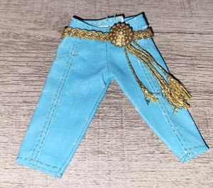 Pantalones Capris Cortos Vintage Genuinos Mattel Moda Fiebre Barbie Azul y Dorado - Imagen 1 de 2