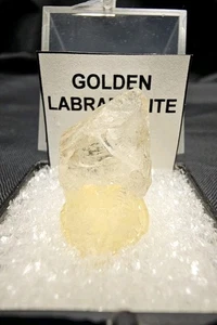 Goldener Labradorit aus Chihuahua Mexiko Edelstein Kristall Präparat  - Bild 1 von 8