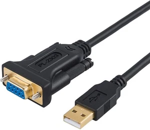 CableCreation Adattatore da USB a RS232 con chipset PL2303, 6,6 piedi 6,6 piedi, Nero  - Foto 1 di 9