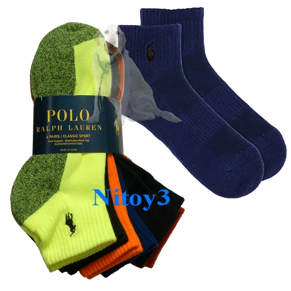Calcetines Polo Ralph Lauren Clásicos Rendimiento Deportivo Corte Bajo-Paquete de 6 Hombres Talla: 6-12 Foto 1 de 1