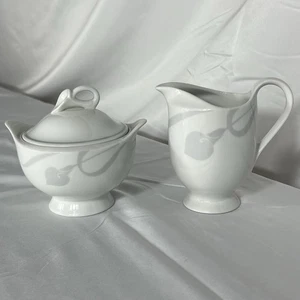 Mikasa Flair Gray LDB03 Sugar & Creamer Set Helena Uglow Fine China - Picture 1 of 6