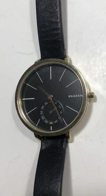 Reloj de cuarzo Skagen SKW2354 Hagen para mujer con esfera de cuero negro analógico dorado LEER Foto 1 de 4