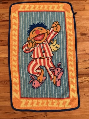 VTG Sesame Street Ernie Blanket Baby Pjs Y2K Duck Bunny Slippers Nursery Throw - Image 1 of 4