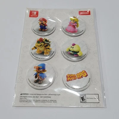 Nintendo Switch GameStop Exclusive Super Mario RPG Button Set 6 Pins - Image 1 of 4