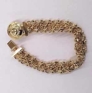 GIANNI VERSACE Medusa vergoldetes Kettenarmband 7 Zoll gebraucht - Bild 1 von 2