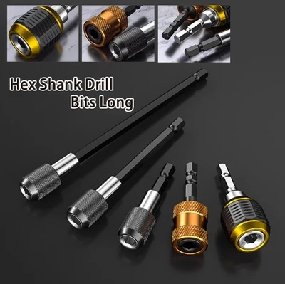 Magnetic Extension Bit Holder Steel Screwdriver 1/4" Hex Shank Drill Bits Long - Image 1 of 4
