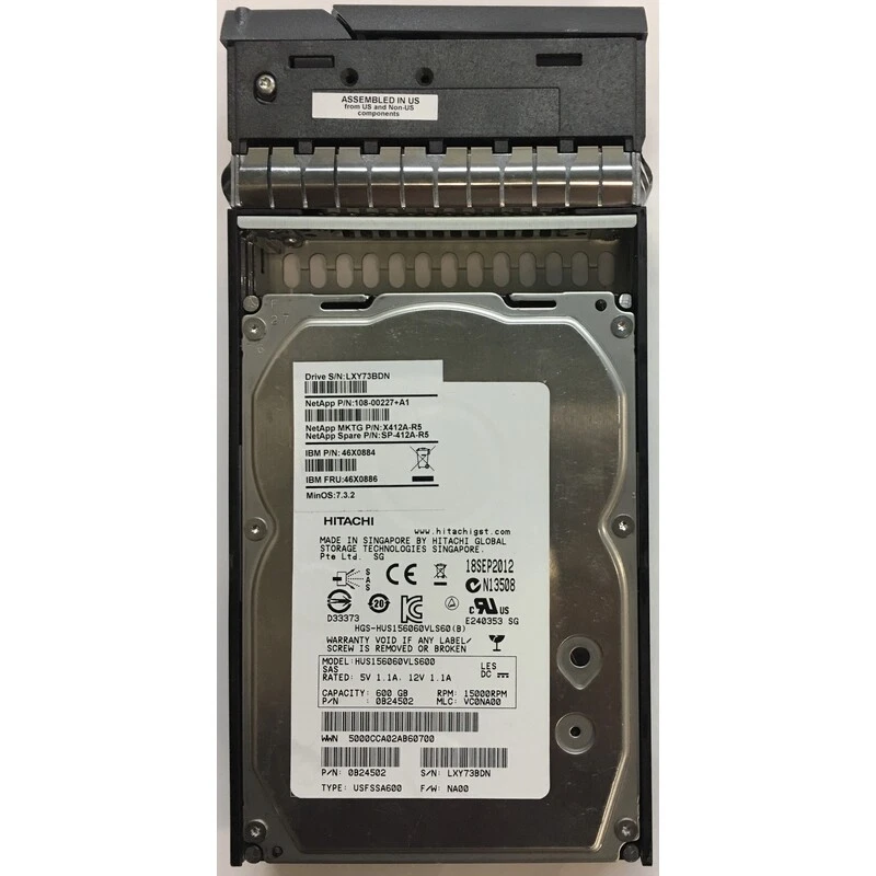 108-00227+A1 - NetApp 600GB 15K RPM SAS 3.5" HDD for DS4243 24 bay enclosures. - Image 1 of 1