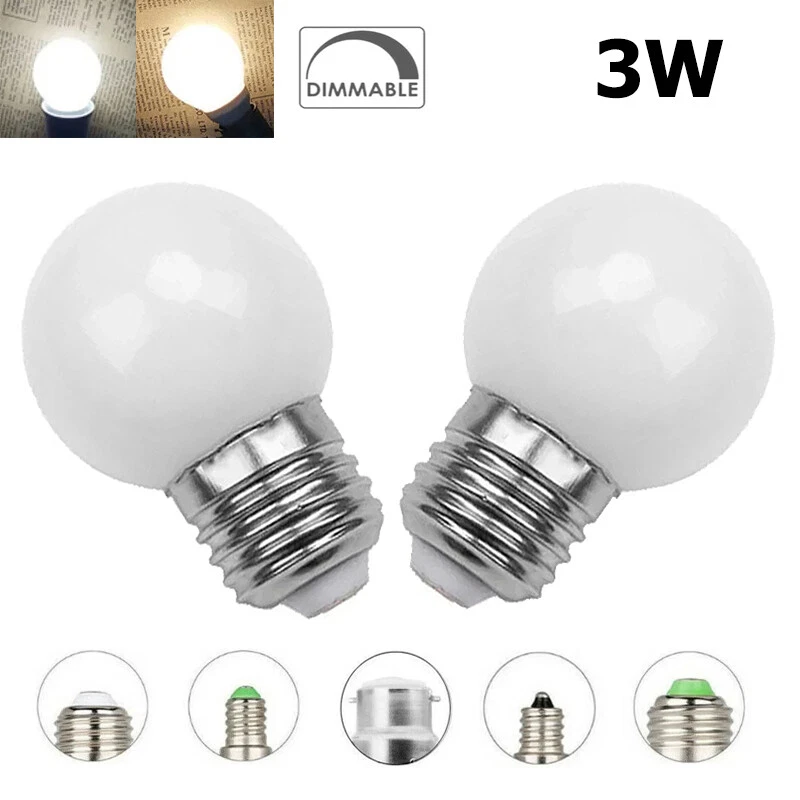 Dimmable 3W Globe Light Bulb E27 LED 220V E26 Cool Warm White Bulbs 360 - Image 1 of 1