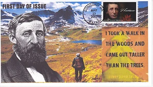 JVC CACHETS - 2017 HENRY DAVID THOREAU PRIMO GIORNO COVER FDC L.E. OF 20 STILE #1 - Foto 1 di 1