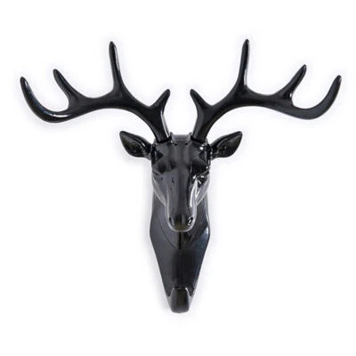 Paquete de 3 ciervos cabeza gancho único colgante de pared sombrero porta llaves hogar Foto 1 de 4