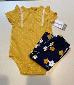 Carter's Baby Girls' 2 Piece Bodysuit Pants Set - Picture 1 of 3