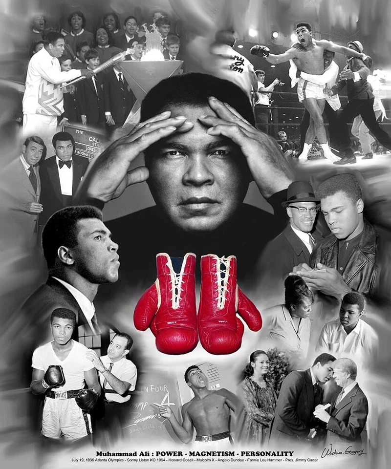 Muhammed Ali Power Magnetism, Wishum Gregory Art, Wall Decor Print  20" x 16" - Image 1 of 1