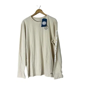 A466819 LIFE IS GOOD Men's Long Sleeve Crusher Tee Putty L - Picture 1 of 4