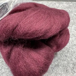 Merino Wool Spinning Felting Wool Roving Fiber Maroon Wine 67g Mohair & More - Picture 1 of 5