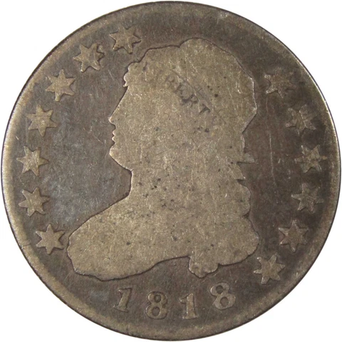 1818 Capped Bust Quarter G Good 89.24% Silver 25c SKU:IPC6978 Cover