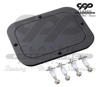 Billet Aluminum Black Rectangular Fuel Door Gas Fill Hot Rod Muscle Car Jet Boat - Image 1 of 4