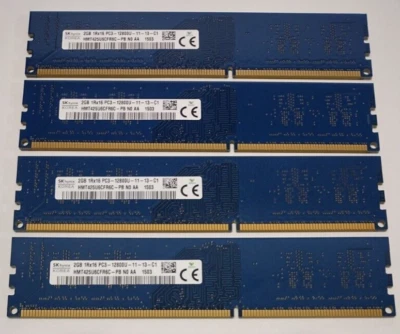 QTY: 4 - SK HYNIX 2GB 1Rx16 PC3 - 12800U - HMT425U6CFR6C-PB RAM - Image 1 of 4