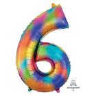 Giant Foil Number Colourful Rainbow Helium Birthday Party Gift Decorations