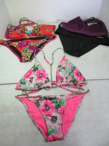 3 VICTORIA'S SECRET Bikinis -Jeweled Paisley, Pink Floral/Chains, Purple & Black - Picture 1 of 10