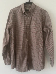 LL Bean Shirt Men's Medium Regular Plaid Button Down Long Sleeve - Picture 1 of 4