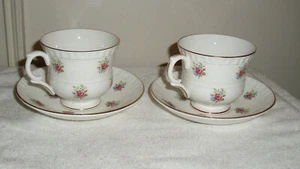 2 Majestic Choice Fine Bone China Staffordshire England Cups & Saucers - Picture 1 of 3
