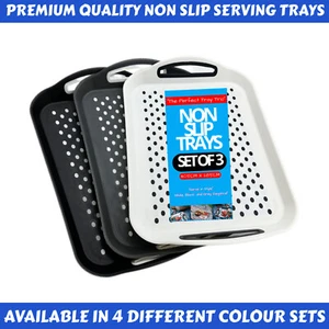 (3-Pack) Non Slip Dinner Serving Trays TV Meal Trays Waiters Tea Tray Bulk Offer - Picture 1 of 49