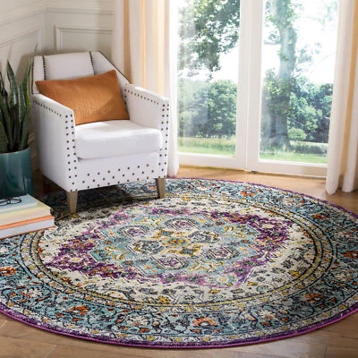 Safavieh Classic Texture Violet / Light Blue Vintage Area Rug MNC251L - Image 1 of 3
