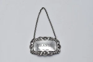 Vintage Sterling Silver BRANDY Wine Decanter Label 1968 - Picture 1 of 4
