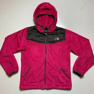 The North Face Girls Denali Hoodie Fleece Jacket Pink/Dk.Gray Size L/G (14/16) - Picture 1 of 8
