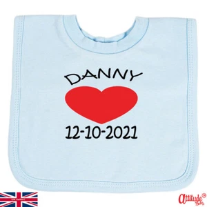 Baberas de bebé personalizadas - baberas fecha de nacimiento del bebé - baby shower - anuncio de embarazo - Imagen 1 de 3