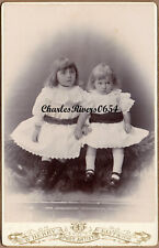 NANTWICH CABINET CARD BY BERRY CHARMING GIRLS MATCHING DRESSES VICTORIAN PHOTO
