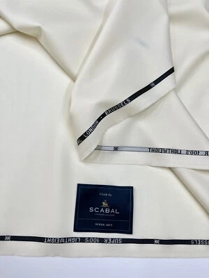 SCABAL Suiting Fabric White Super 100s Wool "New Deluxe" made in UK 3,50m - Image 1 of 4