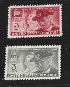 US STAMPS PAIR 985 998 UVR/GAR 3c Union/Confederate MINT NH OG FREE SHIP - Picture 1 of 1